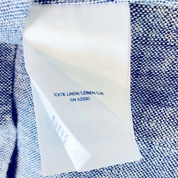 Lands’ End Linen Denim Blue Utility Jacket Size S 6-8 - Picture 4 of 6